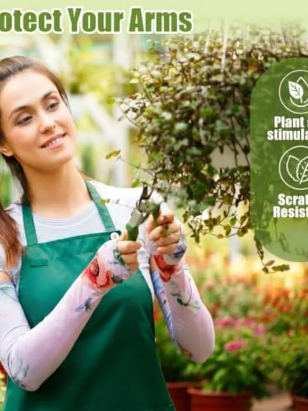 UPF 50+ Garden Arm Sleeves with Thumb Hole, Lightweight Breathable